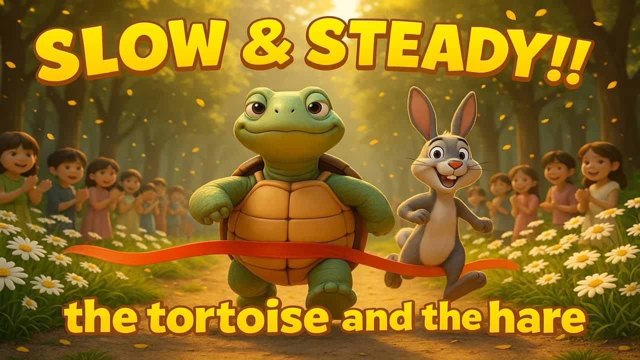 Slow & Steady - The Tortoise and the Hare 🐢🐇 | Fun Folk Song for Kids ...